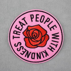 Feminism patch, embroidered pink iron-on patch, iron on patch, sewing patch, applique