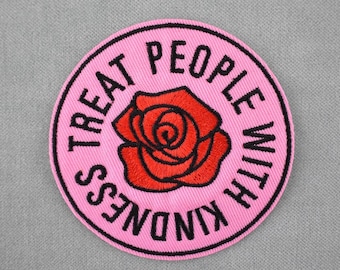 Feminism patch, embroidered pink iron-on patch, iron on patch, sewing patch, applique