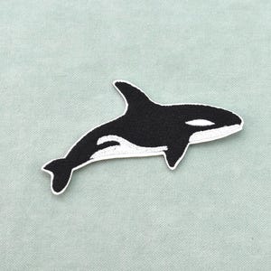 Toppa ricamata con orca, toppa ricamata termoadesiva