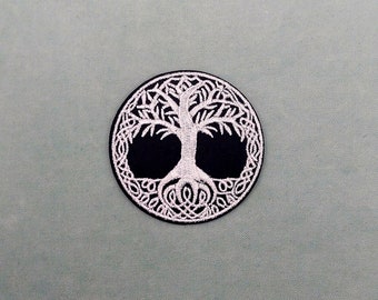 Patch arbre de vie thermocollant, écusson brodé