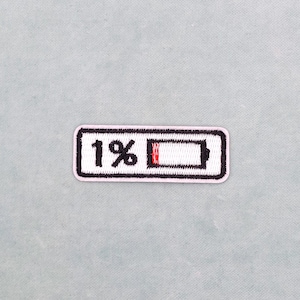 Toppa per batteria scarica, toppa ricamata da stirare, toppa da cucire, personalizza vestiti e accessori