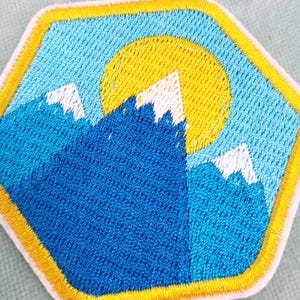 Mountain patch, embroidered iron-on patch, iron-on patch, sew-on patch, customize clothes and accessories image 2