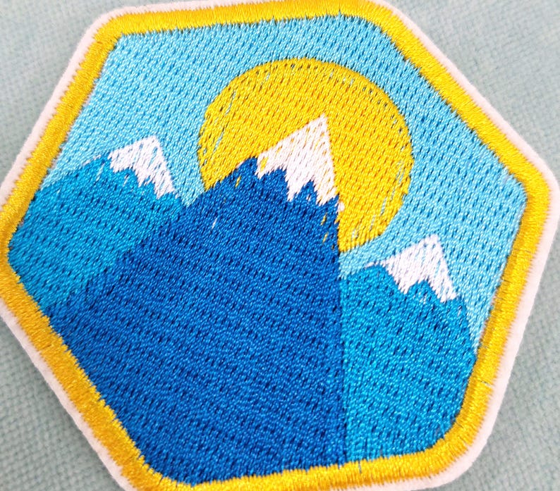 Mountain patch, embroidered iron-on patch, iron-on patch, sew-on patch, customize clothes and accessories image 2