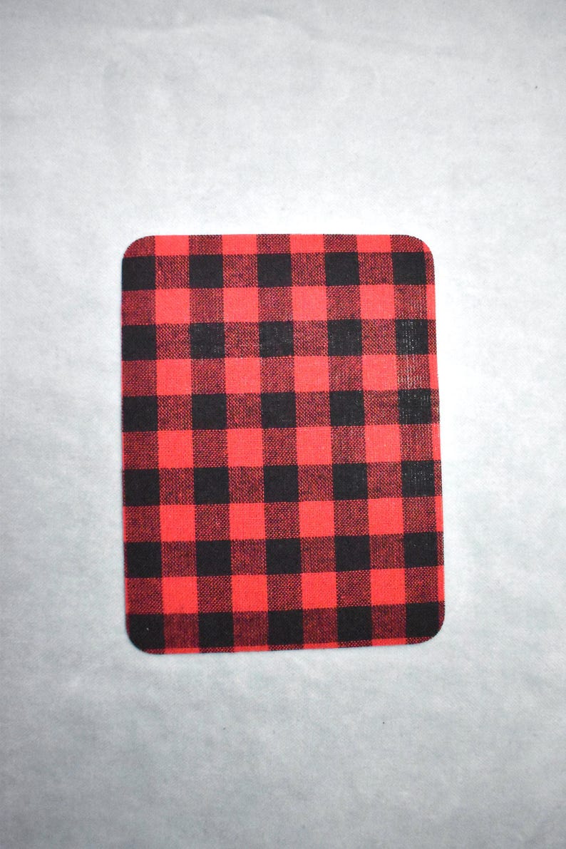 Parche termoadhesivo rectangular a cuadros de 9,5 cm x 12,5 cm, diseño de codera flocada, parche termoadhesivo creativo imagen 3