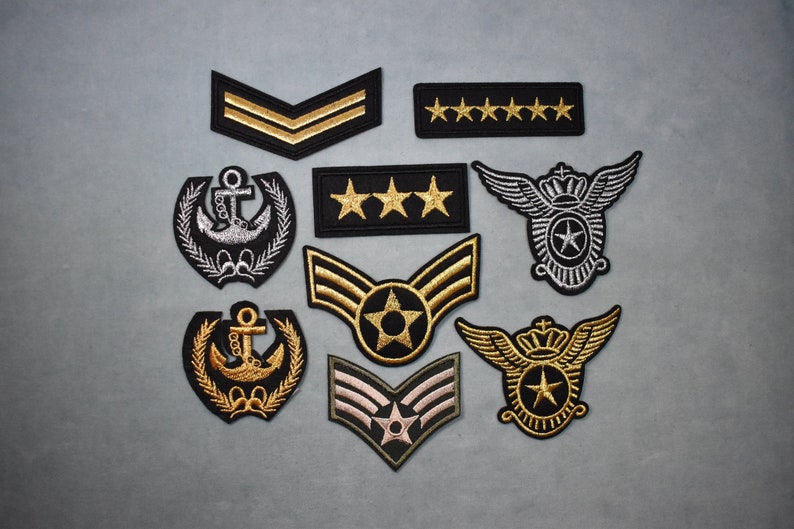 Military patches, iron-on patches embroidered on iron or sewn, customize clothing and accessories image 1