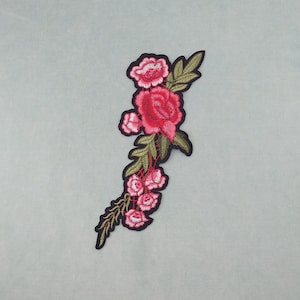 Grote strijkbare bloemenpatch, geborduurd embleem