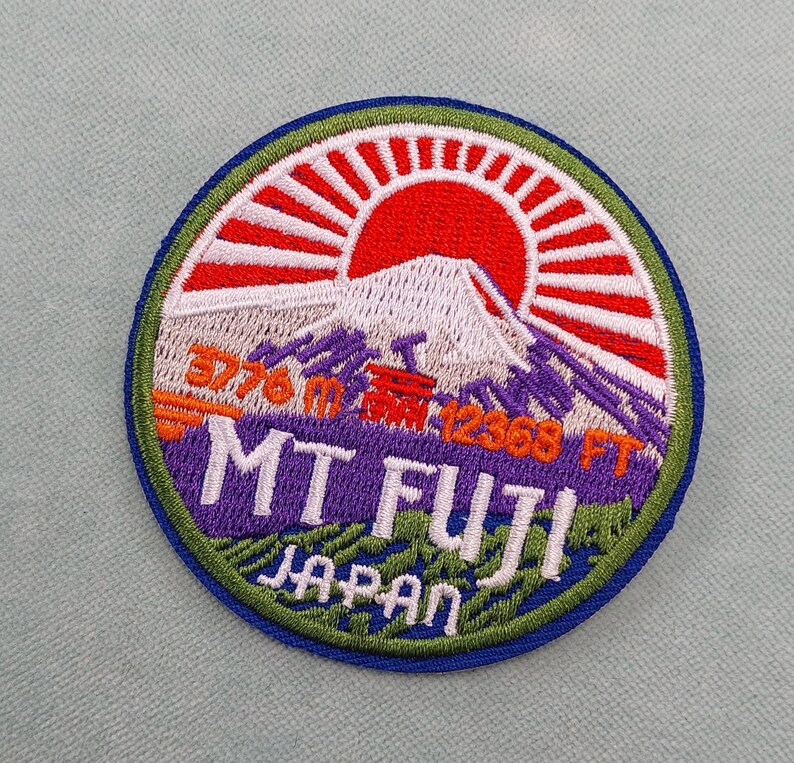 Patch Fuji Japan thermocollant, écusson brodé soleil levant image 2