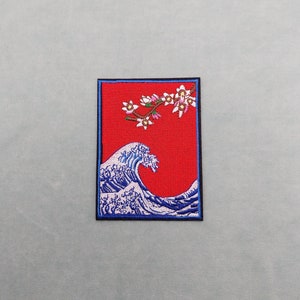 The Great Wave Illustration Patch, Embroidered Badge