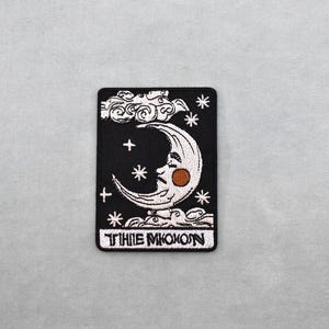 Embroidered iron-on or sew-on "The Moon" patch to customize clothing and accessories