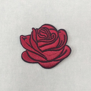 Toppa rossa rosa bordeaux, toppa ricamata da stirare o da cucire, personalizza vestiti e accessori