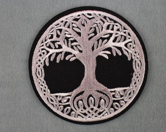 Patch arbre de vie thermocollant, écusson brodé