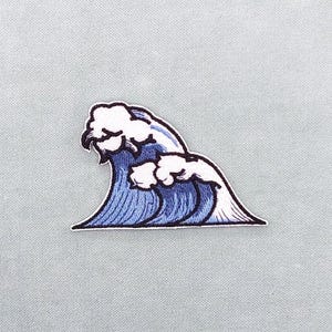 Wellen-Aufnäher zum Aufbügeln, gesticktes Abzeichen auf Bügeleisen