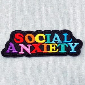 Social Anxiety iron-on patch, embroidered patch, iron-on patch, sew-on patch, customize clothes and accessories