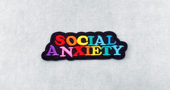 Patch Social Anxiety thermocollant, écusson brodé, fer sur patch, patch à coudre, customiser vêtements et accessoires