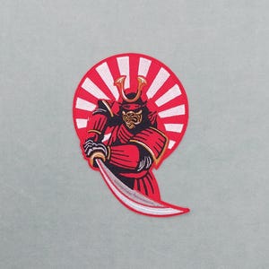 Samurai Patch zum Aufbügeln 10cm / 14cm, gesticktes Abzeichen