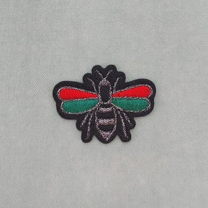 Red green insect patch iron-on embroidered, iron on patch, sew-on patch, customize clothes and accessories