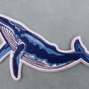 Patch baleine bleue, Écusson brodé thermocollant brodé, Applique à coudre image 2