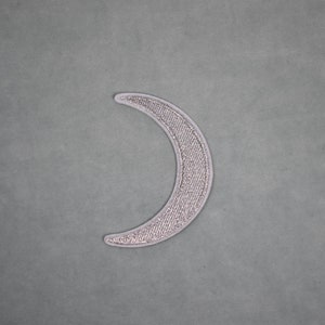 Moon iron-on patch embroidered on iron or to sew, customize clothes and accessories Argenté