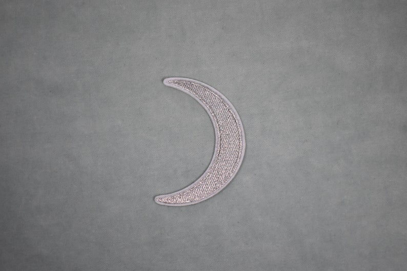 Moon iron-on patch embroidered on iron or to sew, customize clothes and accessories Argenté