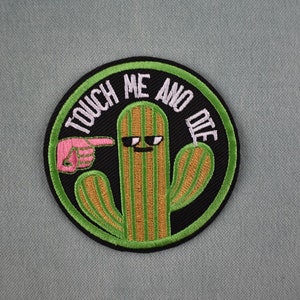 Embroidered Cactus patch, iron-on badge