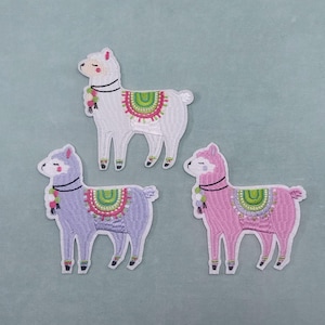 Embroidered Llama Patches, Iron-on Badges