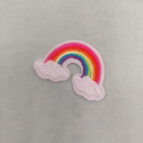 Embroidered Rainbow Patch, Iron-on Badge