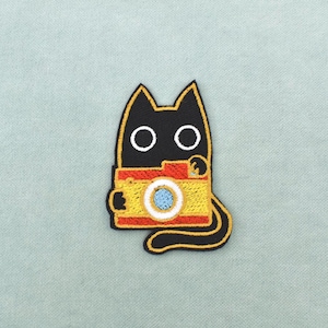 Strijkpatch met kattenfoto, strijkpatch of naaipatch.