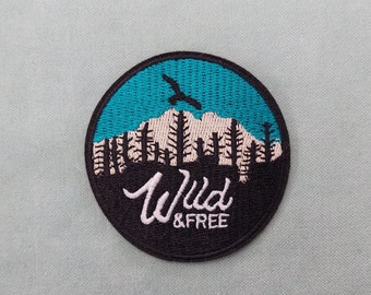 Patch thermocollant wild & free, écusson brodé