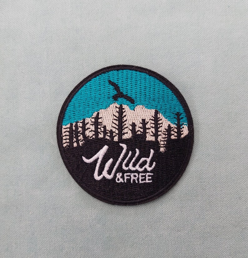 Patch thermocollant wild & free, écusson brodé image 1