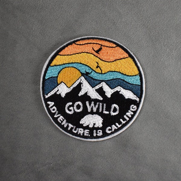 Patch thermocollant Go wild, écusson brodé