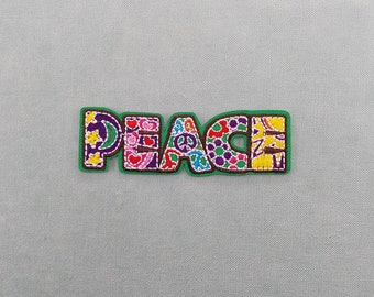 Peace patch, embroidered iron-on patch, iron on patch, sew-on patch, applique