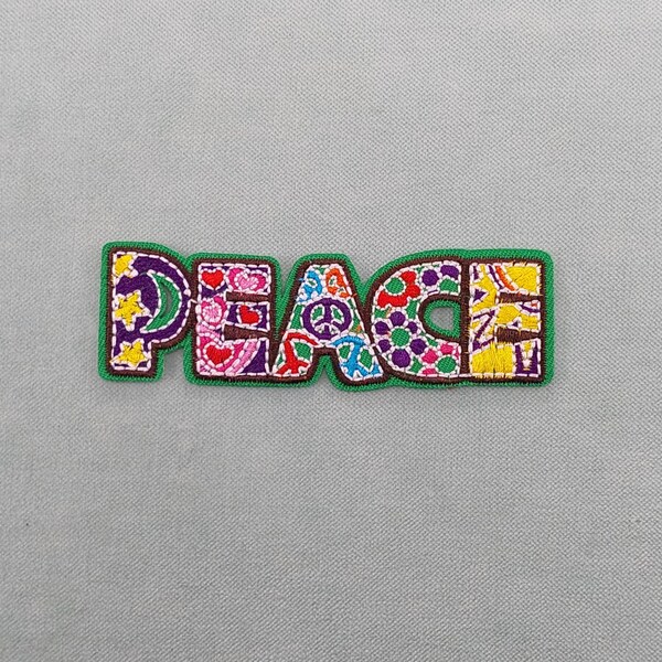 Patch Peace, écusson thermocollant brodé, fer sur patch, patch à coudre, applique