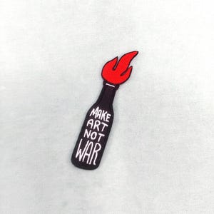 Patch Cocktail molotov, écusson thermocollant brodé, fer sur patch, patch à coudre, customiser vêtements et accessoires