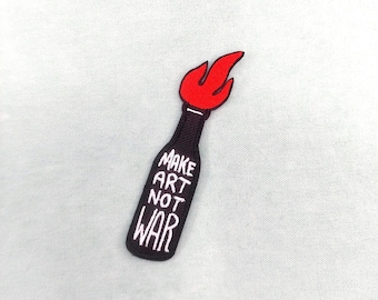 Molotov cocktail patch, embroidered iron-on patch, iron-on patch, sew-on patch, customize clothes and accessories