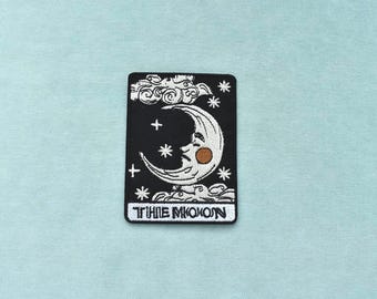 Embroidered iron-on or sew-on "The Moon" patch to customize clothing and accessories