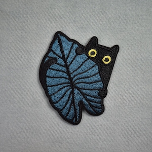 Patch chat et feuille d'arbre, écusson thermocollant brodé image 3