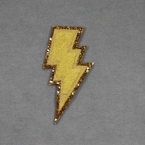 Caterpillar thunder patch, gold contour iron-on patch, iron on patch, sewing patch, customize clothing and accessories