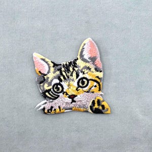 Patch chat roux brodé, écusson thermocollant brodé
