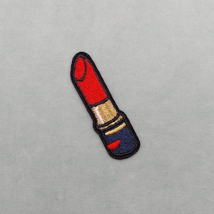 Iron-on crest lipstick patch, customize clothing and accessories