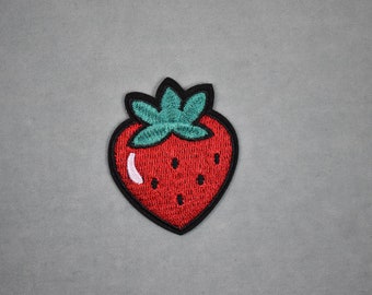 Strawberry patch, iron-on patch embroidered on iron