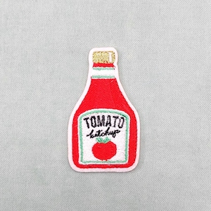 Parche de ketchup, parche bordado termoadhesivo, parche termoadhesivo, parche para coser, personalizar ropa y accesorios