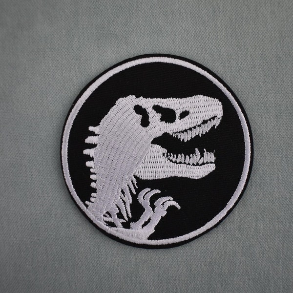 Patch tyrannosaure, thermocollant, Écusson dinosaure brodé sur fer