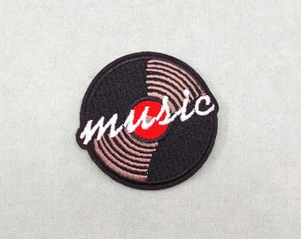 Vintage Musoc Platinum Patch, Embroidered Iron-on Music Badge
