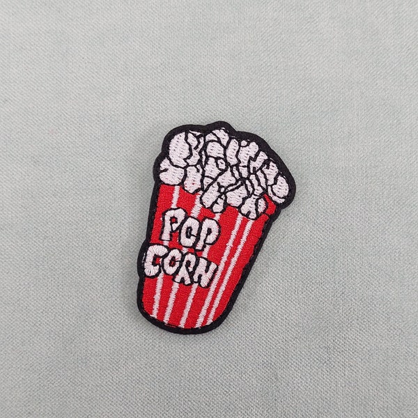 Patch pop corn art thermocollant, écusson brodé