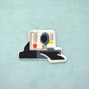 Stryk-på Polaroid-kameralapp, broderad lapp, anpassa, personifiera kläder, väskor, accessoarer