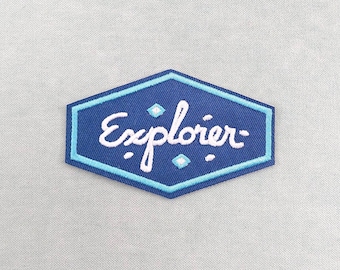 Patch Explorer thermocollant, écusson brodé sur fer