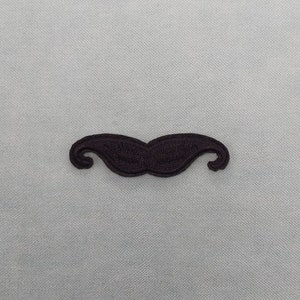 Mustache patch, iron-on badge, Black and white, customize clothing and accessories