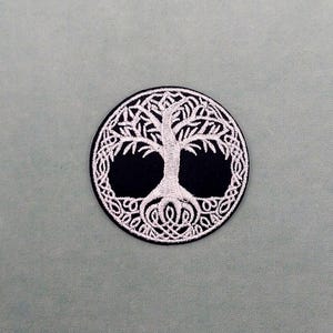 Iron-on tree of life patch, embroidered badge