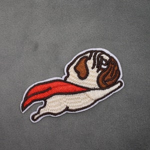 Super dog embroidered iron-on patch, Super hero iron on patch, customize clothing and accessories