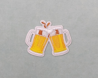 Iron-on beer patch, embroidered badge